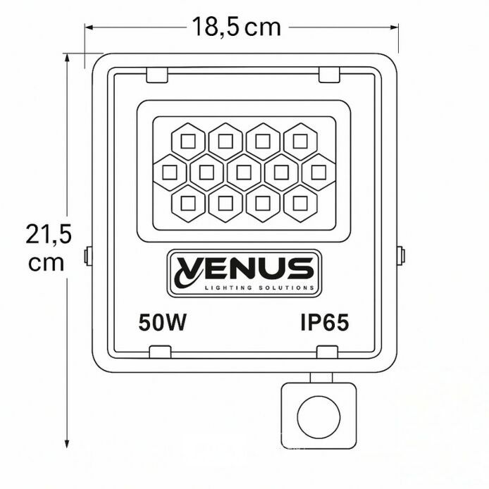 5 x LED Schijnwerper 50W met Bewegingssensor – 6500K Koud Wit – IP65 – FLAG-50 – foto 5 – kavel bij Belga Veilingen