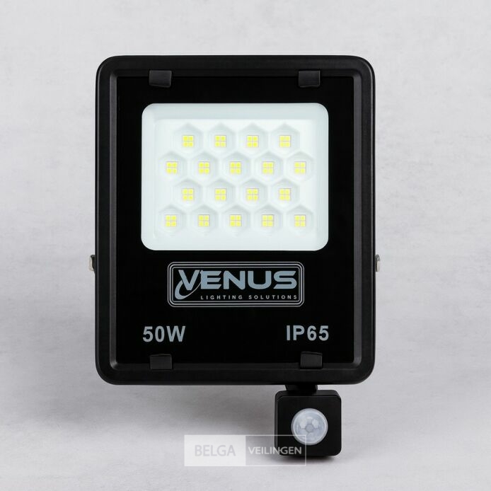 5 x LED Schijnwerper 50W met Bewegingssensor – 4000K Neutraal Wit – IP65 – FLAG-50 – foto 3 – kavel bij Belga Veilingen