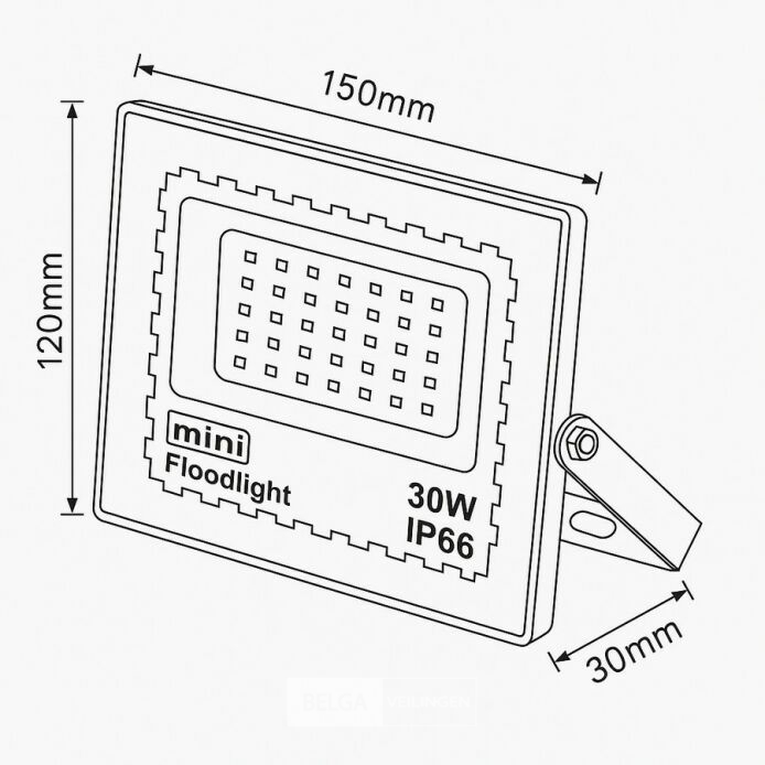 10 x LED Schijnwerper MINI 30W – 6500K Koud Wit – IP65 – MINIONS-30 – foto 6 – kavel bij Belga Veilingen