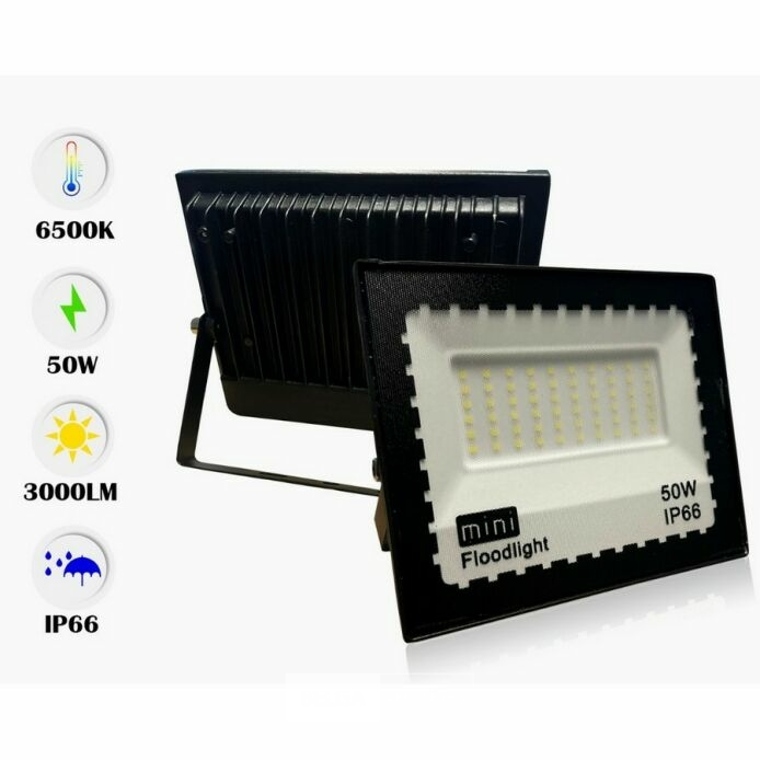 6 x LED Schijnwerper MINI 50W – 6500K Koud Wit – IP65 – MINIONS-50 – foto 4 – kavel bij Belga Veilingen