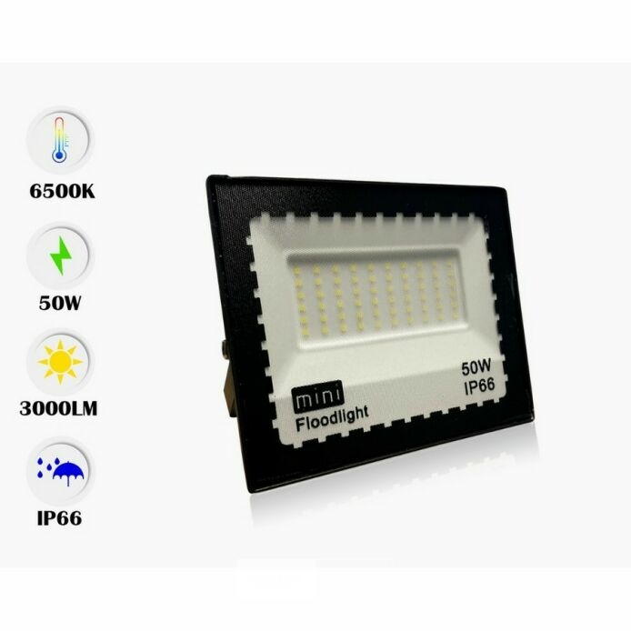 6 x LED Schijnwerper MINI 50W – 6500K Koud Wit – IP65 – MINIONS-50 – foto 5 – kavel bij Belga Veilingen