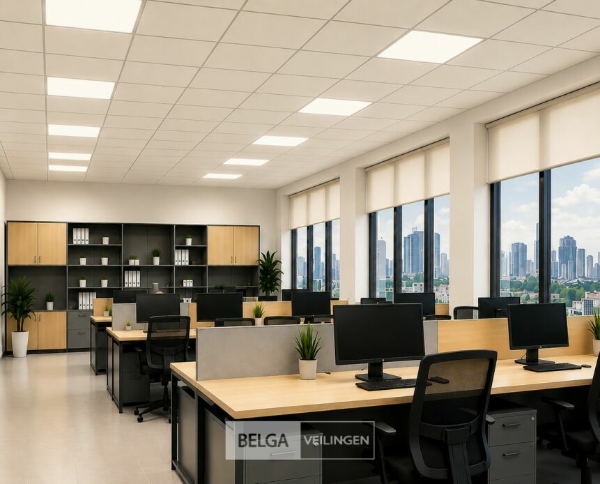16 x LED Paneel 45W – 4200K Neutraal Wit - 595x595mm – IP20 – GALAKSI – foto 2 – kavel bij Belga Veilingen