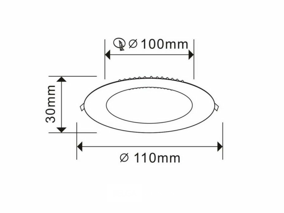 20 x LED Paneel – Rond Inbouw – 8W – 3000K Warm Wit – IP20 – foto 4 – kavel bij Belga Veilingen