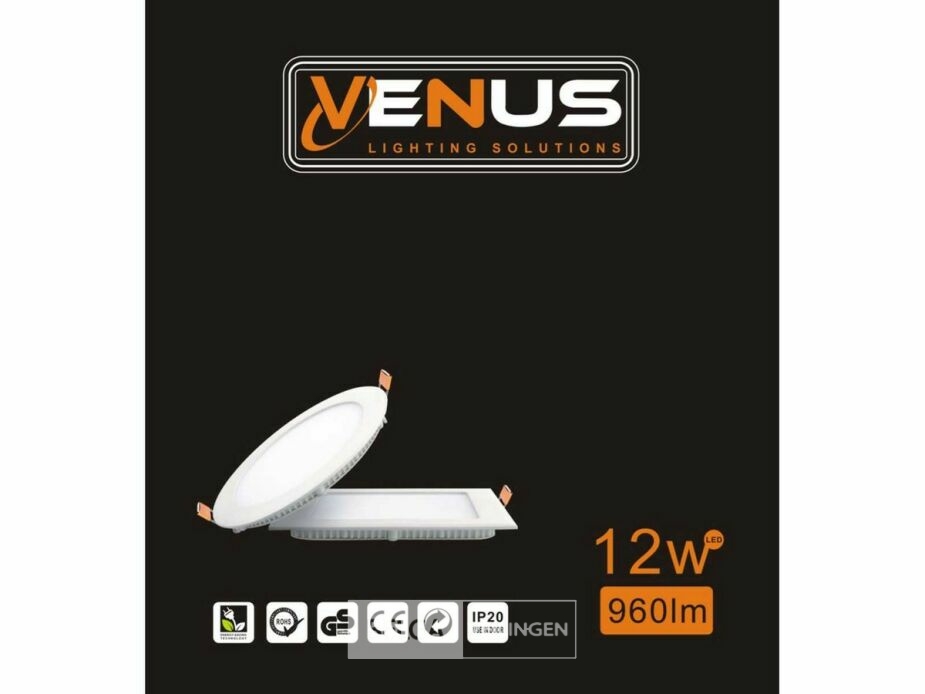 20 x LED Paneel – Rond Inbouw – 12W – 6500K Koud Wit – IP20 – foto 5 – kavel bij Belga Veilingen