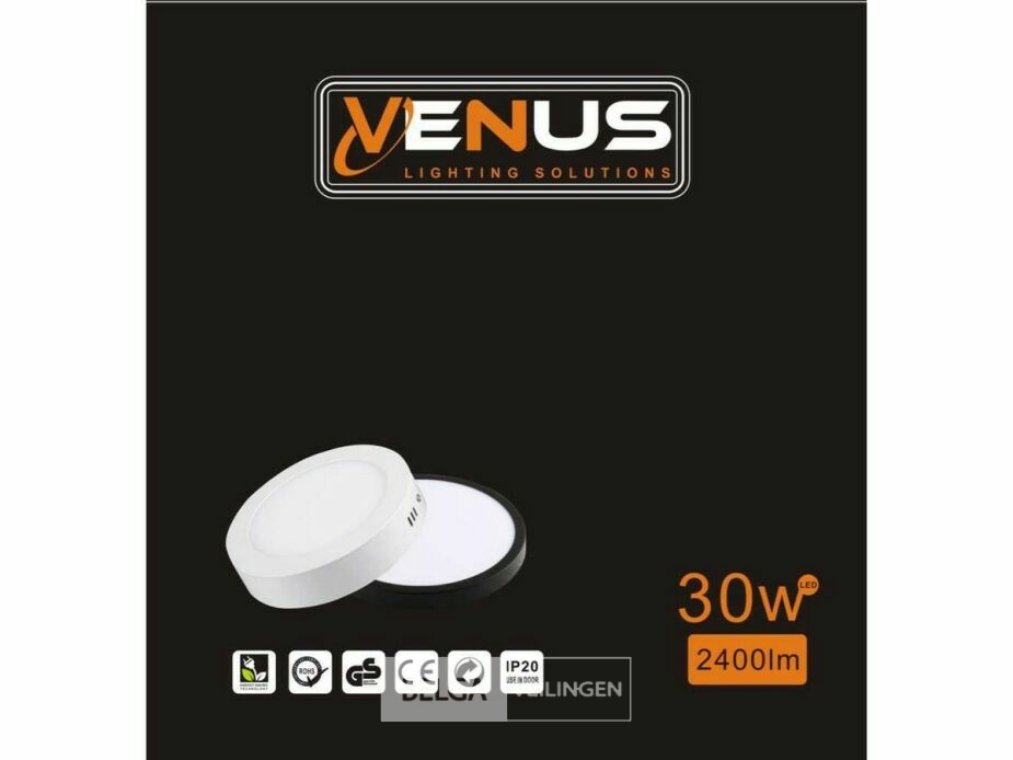 10 x LED Paneel – Rond Opbouw – 30W – 3000K Warm Wit – IP20 – foto 6 – kavel bij Belga Veilingen
