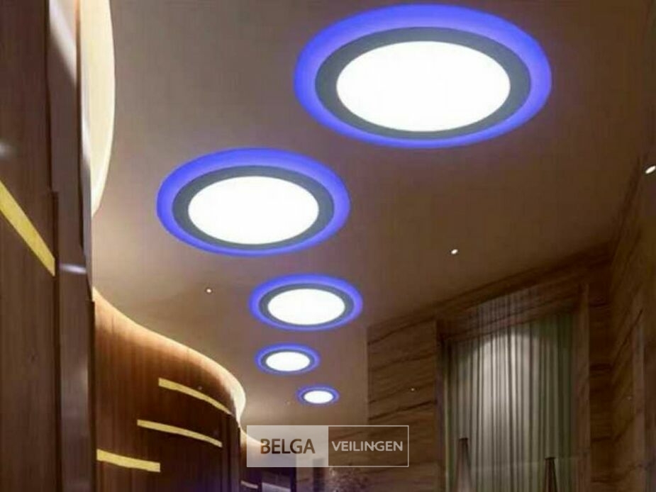 10 x LED Paneel – Blauw / Wit – 24W (18W + 6W) – Aan/Uit – foto 6 – kavel bij Belga Veilingen