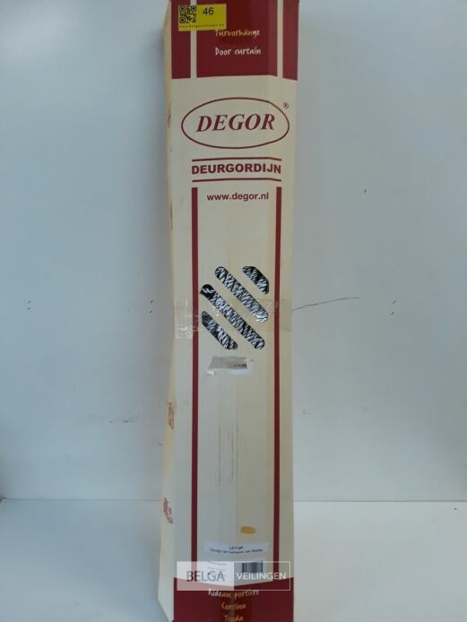 1 x Vliegengordijn pvc spaghetti linten wit-bruin 90x210 cm – foto 2 – kavel bij Belga Veilingen, Oudsbergen