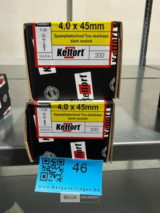 Kelfort spaanplaatschroef 4x45 torx - deeldraad 2x 200st – foto 3 – kavel bij Belga Veilingen, Bree
