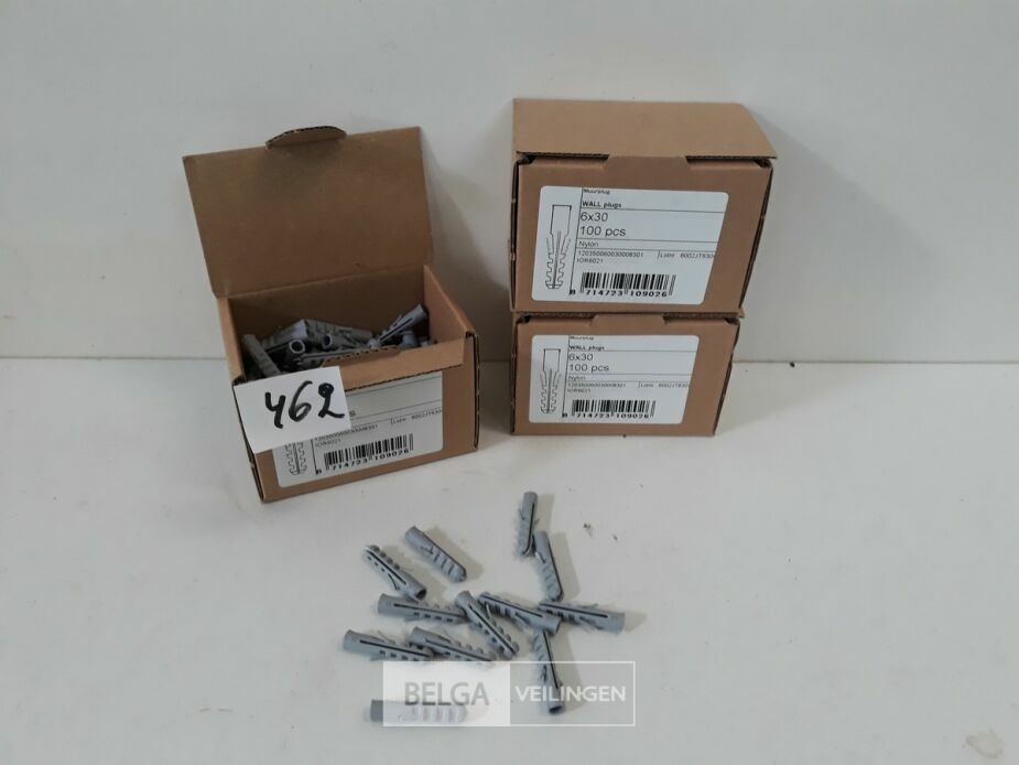 3 x Muurplug nylon 6 mm 100 stuks – foto 2 – kavel bij Belga Veilingen, Oudsbergen