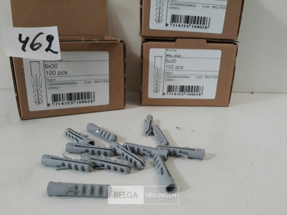3 x Muurplug nylon 6 mm 100 stuks – foto 3 – kavel bij Belga Veilingen, Oudsbergen
