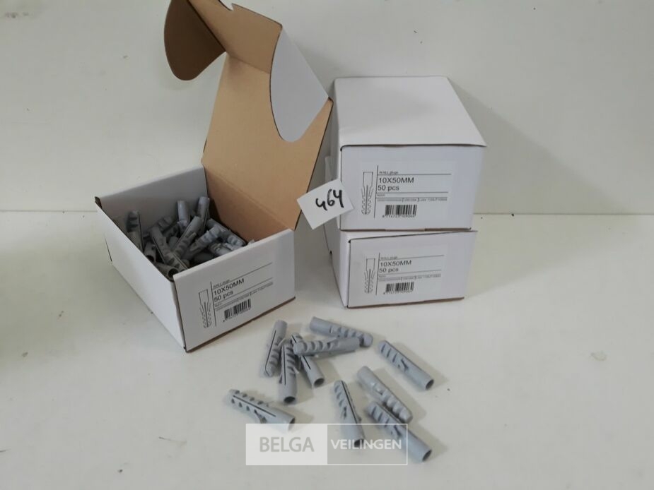 3 x Muurplug nylon 10 mm 50 stuks – foto 2 – kavel bij Belga Veilingen, Oudsbergen