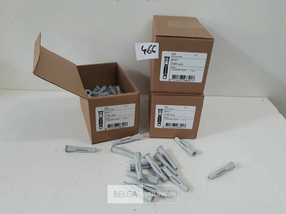 3 x Universeelplug nylon 8 mm 100 stuks – foto 2 – kavel bij Belga Veilingen, Oudsbergen