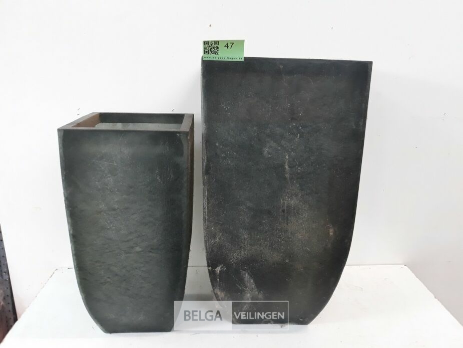 1 x Bloembakken set polyester 2 stuks – foto 2 – kavel bij Belga Veilingen, Oudsbergen