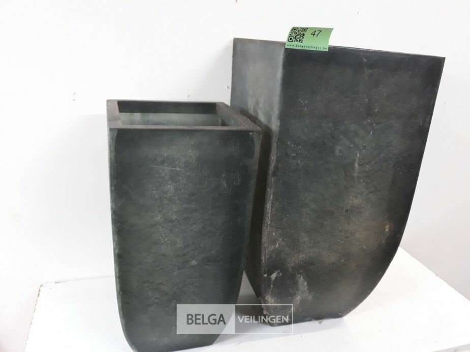 1 x Bloembakken set polyester 2 stuks – foto 3 – kavel bij Belga Veilingen, Oudsbergen