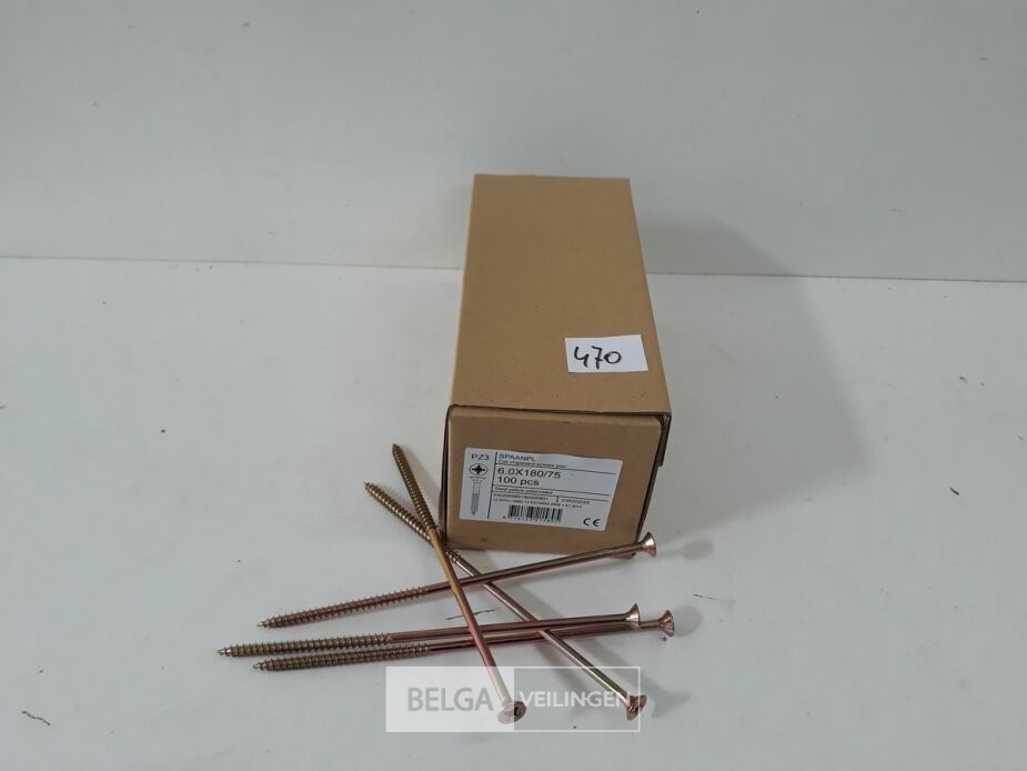 1 x Spaanplaatvijzen 6 x 180 mm 50 stuks – foto 2 – kavel bij Belga Veilingen, Oudsbergen