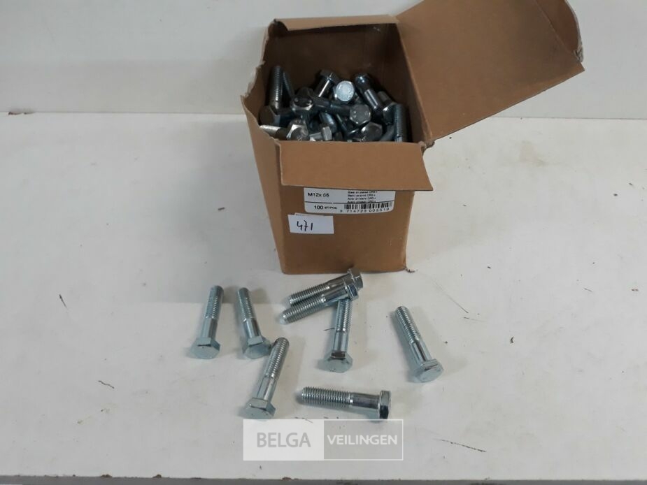 1 x Zeskantbout verzinkt 8,8 M12x65 100 stuks – foto 2 – kavel bij Belga Veilingen, Oudsbergen