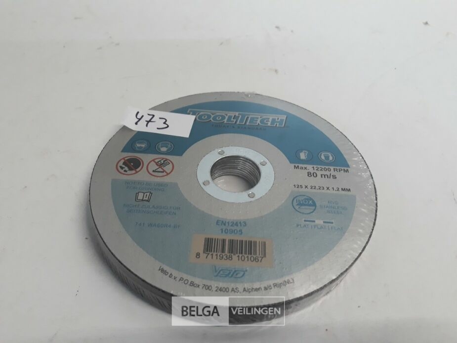 1 x Snijschijven 10 stuks 125mm metaal + inox – foto 2 – kavel bij Belga Veilingen, Oudsbergen