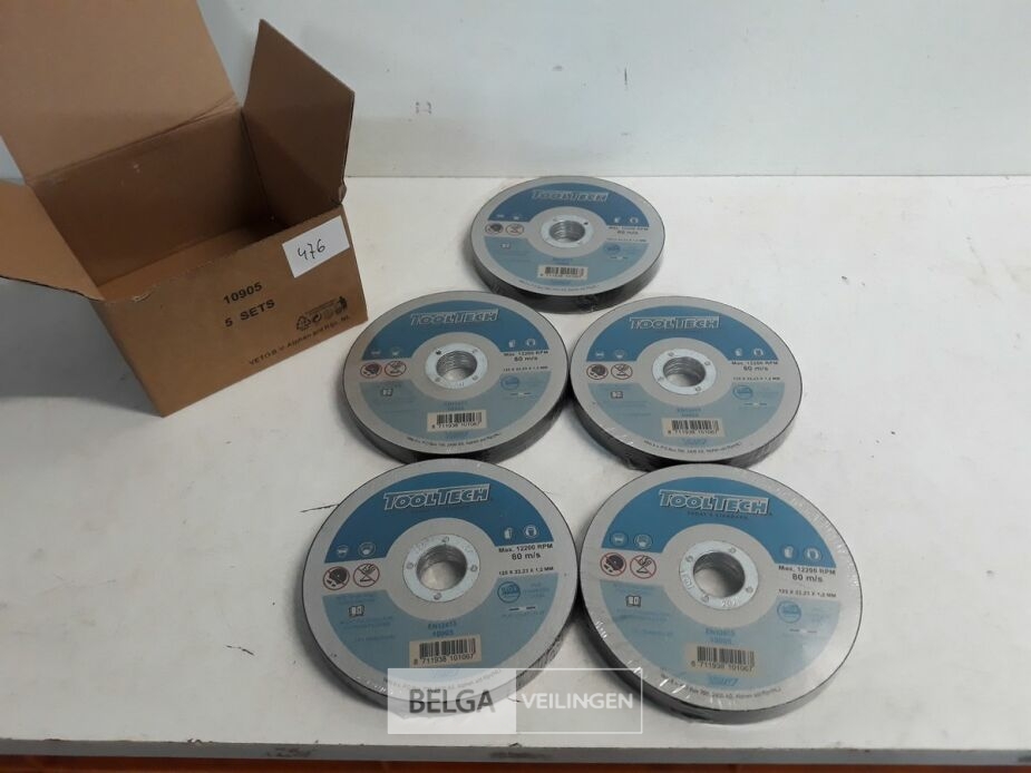 5 x Snijschijven 10 stuks 125mm metaal + inox – foto 2 – kavel bij Belga Veilingen, Oudsbergen