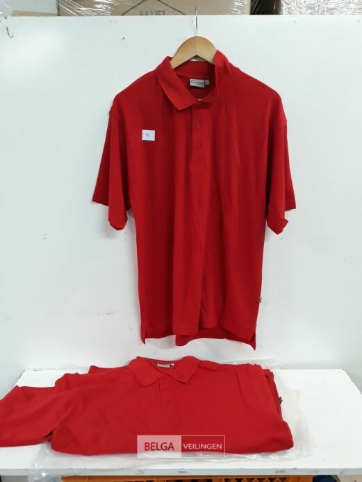 5 x Polo shirt rood L – foto 2 – kavel bij Belga Veilingen, Oudsbergen