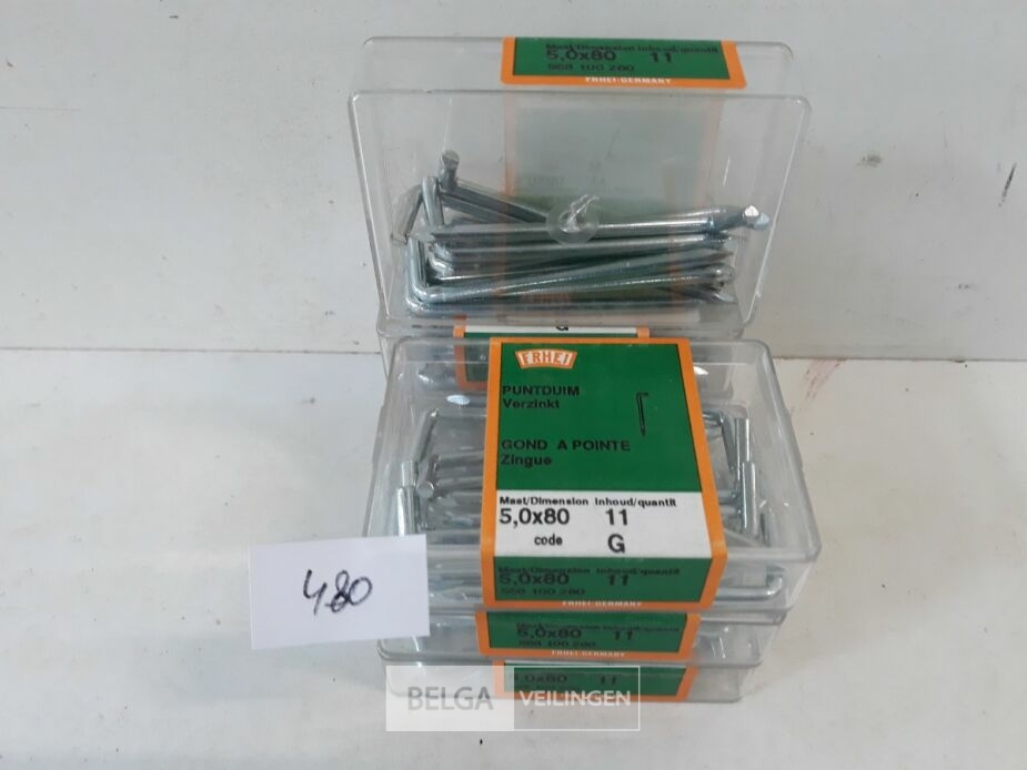 7 x Puntduim verzinkt 5x80 mm 11 stuks – foto 3 – kavel bij Belga Veilingen, Oudsbergen