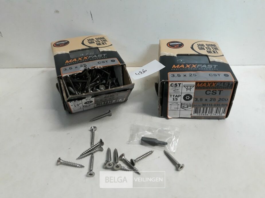 2 x Houtschroeven inox 3,5x25mm 200 stuks – foto 3 – kavel bij Belga Veilingen, Oudsbergen