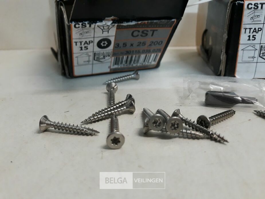 2 x Houtschroeven inox 3,5x25mm 200 stuks – foto 4 – kavel bij Belga Veilingen, Oudsbergen