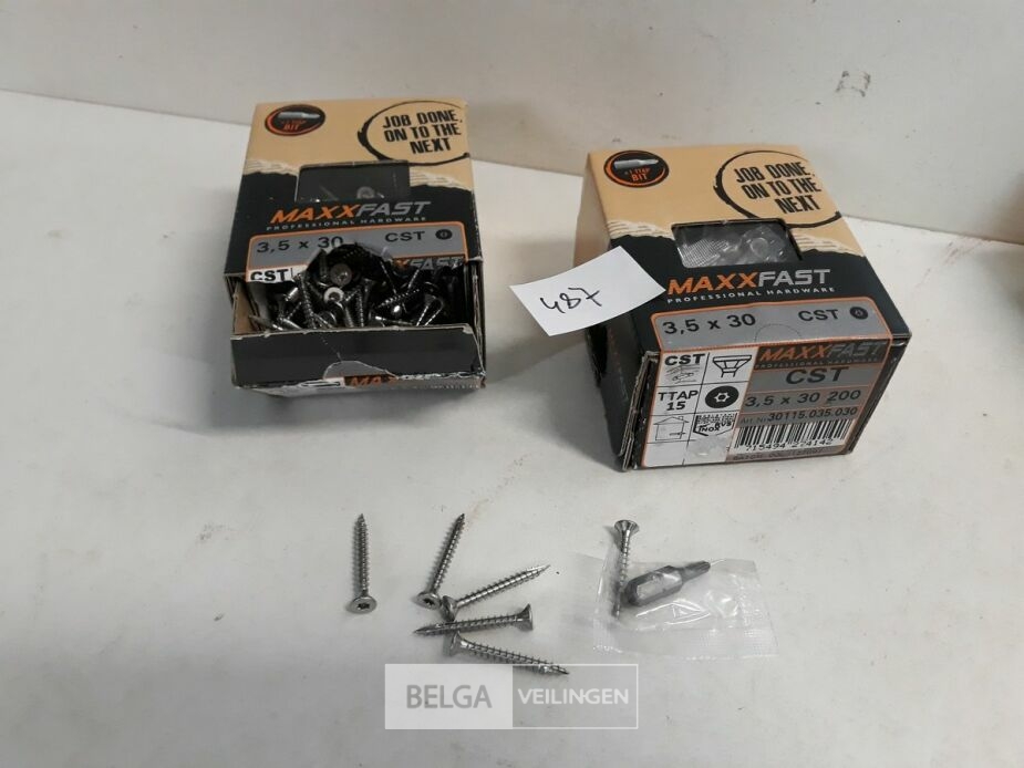 2 x Houtschroeven inox 3,5x30mm 200 stuks – foto 2 – kavel bij Belga Veilingen, Oudsbergen