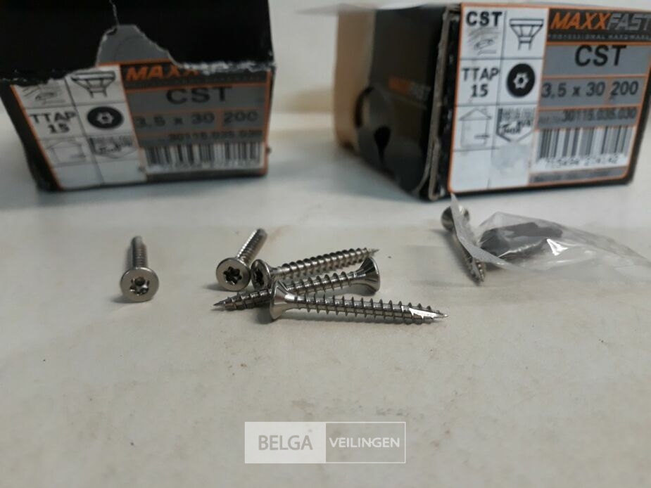 2 x Houtschroeven inox 3,5x30mm 200 stuks – foto 3 – kavel bij Belga Veilingen, Oudsbergen