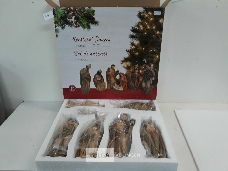 1 x Kerststal figuurtjes 7 stuks 20 cm – foto 2 – kavel bij Belga Veilingen, Oudsbergen