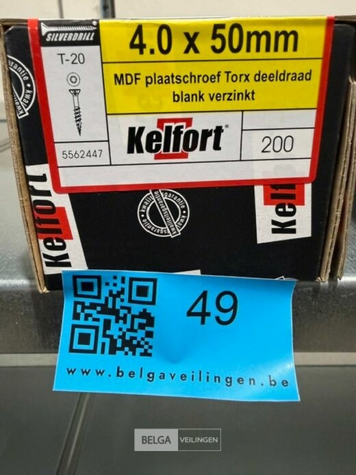 Kelfort spaanplaatschroef 4x50 torx - deeldraad 200st – foto 2 – kavel bij Belga Veilingen, Bree