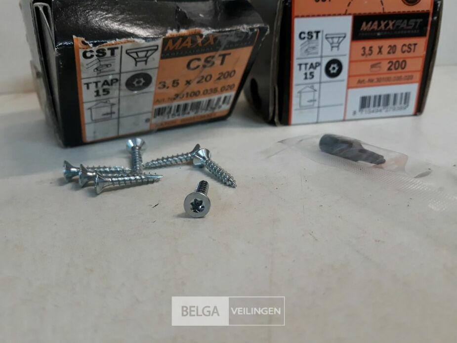 3 x Houtschroeven wit verzinkt 3,5x20mm 200 stuks – foto 3 – kavel bij Belga Veilingen, Oudsbergen
