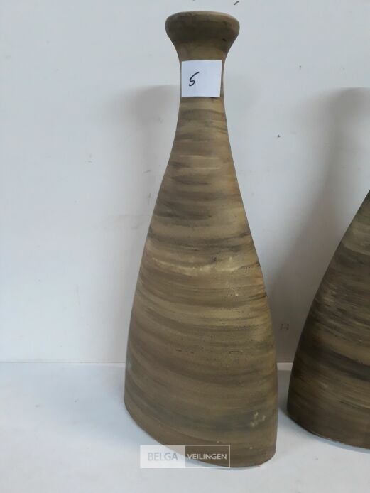 3 x Deco vaas terracotta 40 cm – foto 3 – kavel bij Belga Veilingen, Oudsbergen