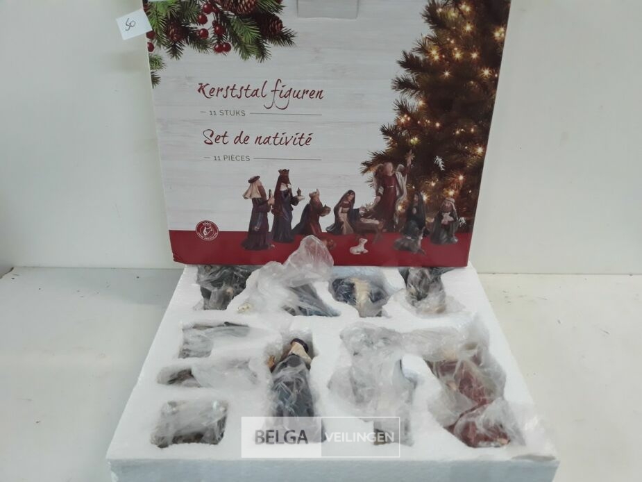 1 x Kerststal figuurtjes 11 stuks 14 cm – foto 2 – kavel bij Belga Veilingen, Oudsbergen
