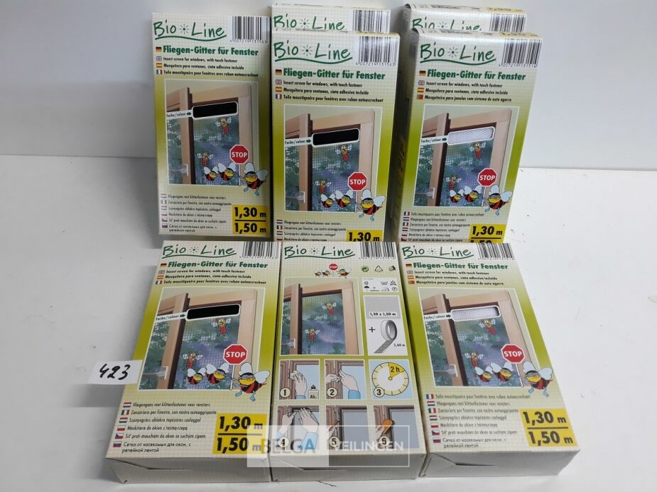 8 x Vliegendraad 4x zwart 4x wit 1,3x1,5 M – foto 2 – kavel bij Belga Veilingen, Oudsbergen