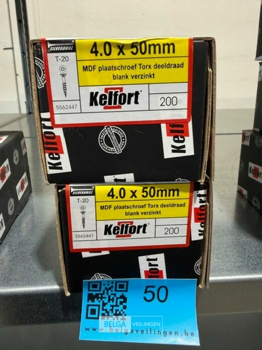 Kelfort spaanplaatschroef 4x50 torx - deeldraad 2x 200st – foto 3 – kavel bij Belga Veilingen, Bree