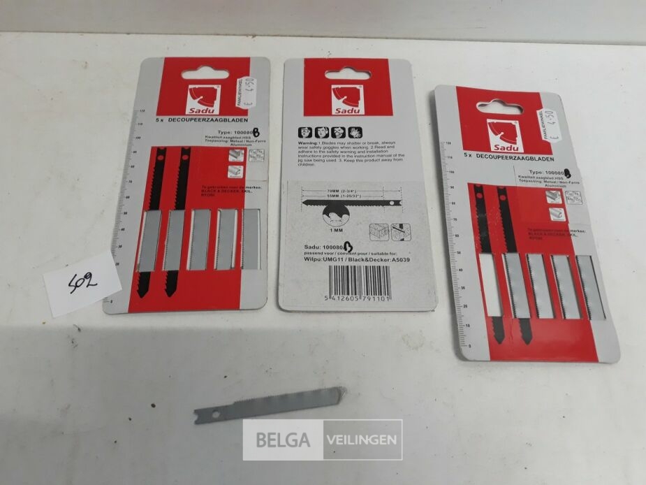 3 x Decoupeer vervangzaag metaal 5 stuks U-model – foto 2 – kavel bij Belga Veilingen, Oudsbergen