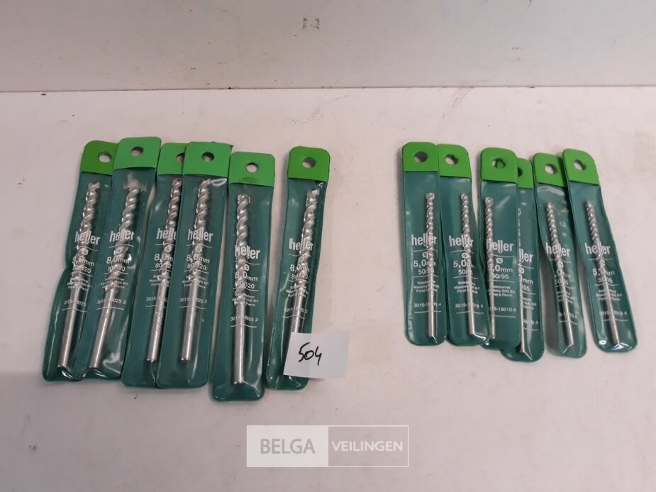 12 x Steenboren 6 x 5mm + 6 x 8mm – foto 2 – kavel bij Belga Veilingen, Oudsbergen