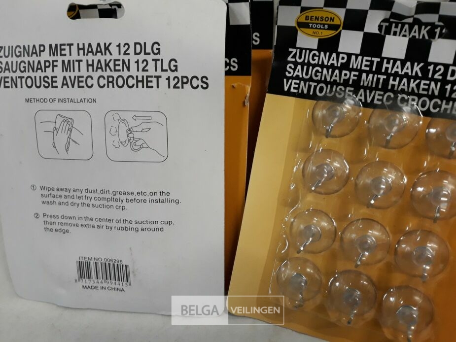 7 x Zuignap met haak 12 stuks – foto 3 – kavel bij Belga Veilingen, Oudsbergen