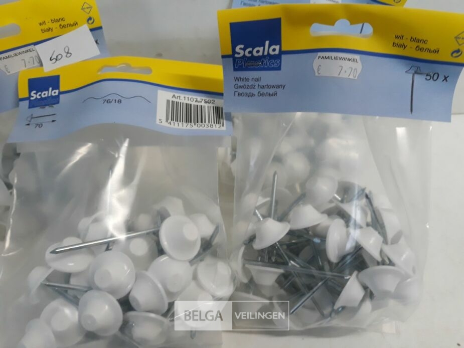 5 x Golfplaat nagel 7 cm witte kop 50 stuks – foto 3 – kavel bij Belga Veilingen, Oudsbergen