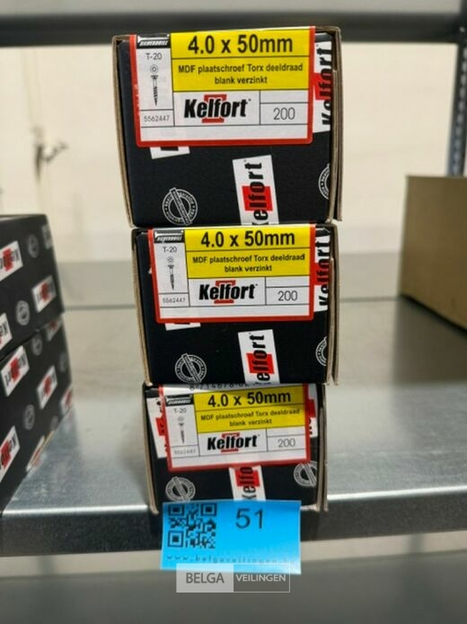 Kelfort spaanplaatschroef 4x50 torx - deeldraad 3x 200st – foto 3 – kavel bij Belga Veilingen, Bree