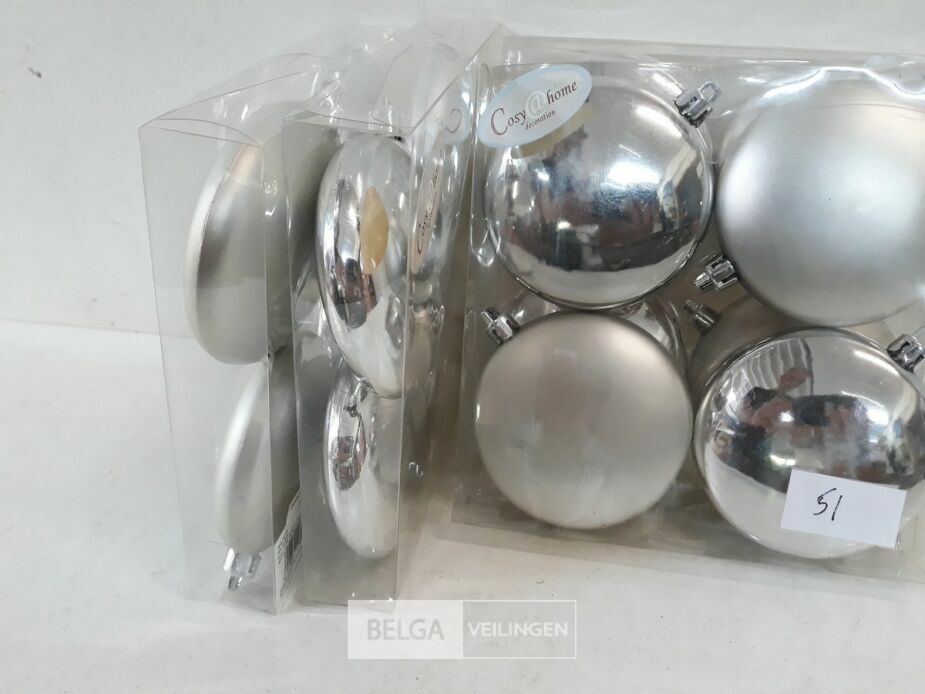 4 x Kerstballen pvc disc 4 stuks zilver – foto 3 – kavel bij Belga Veilingen, Oudsbergen