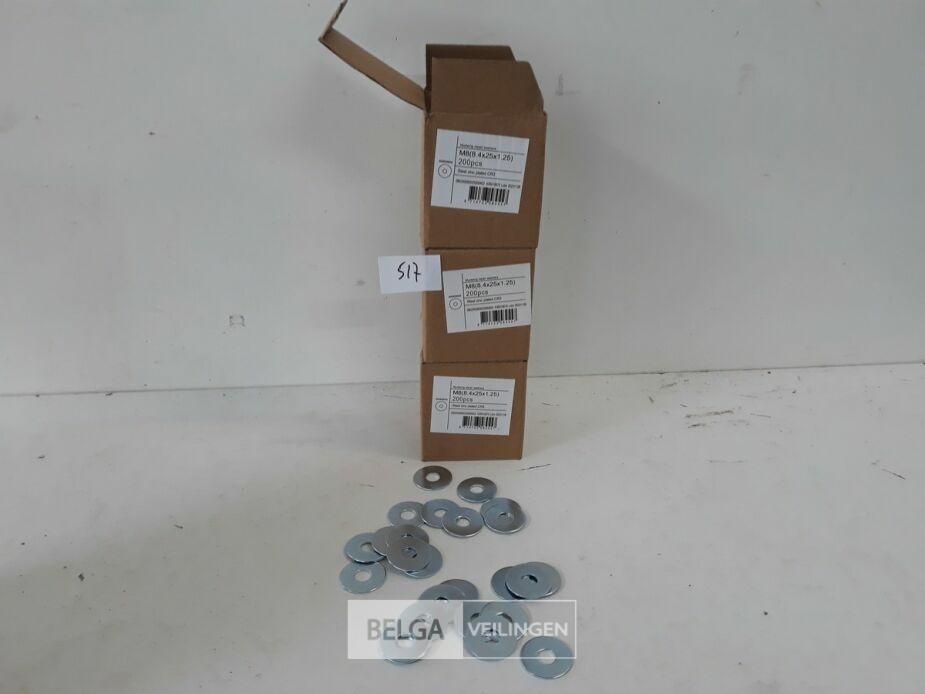 3 x Carrosserie rondellen verzinkt M8 x 25 mm 200 stuks – foto 2 – kavel bij Belga Veilingen, Oudsbergen