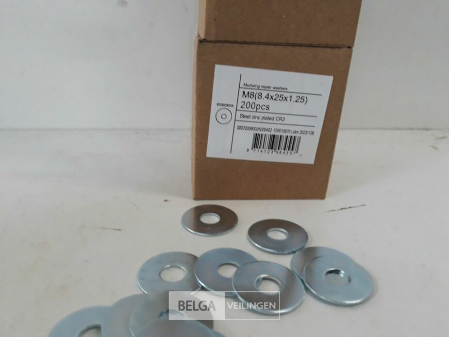 3 x Carrosserie rondellen verzinkt M8 x 25 mm 200 stuks – foto 3 – kavel bij Belga Veilingen, Oudsbergen