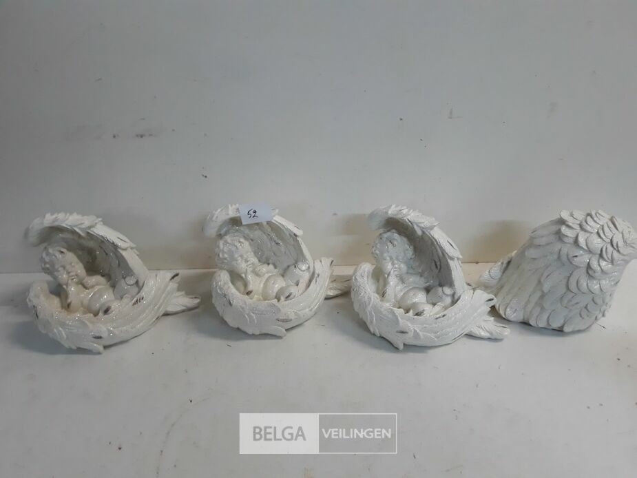 4 x Engel polyester 18 x 14 cm – foto 3 – kavel bij Belga Veilingen, Oudsbergen