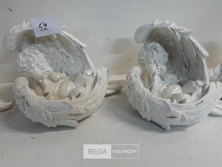 4 x Engel polyester 18 x 14 cm – foto 4 – kavel bij Belga Veilingen, Oudsbergen