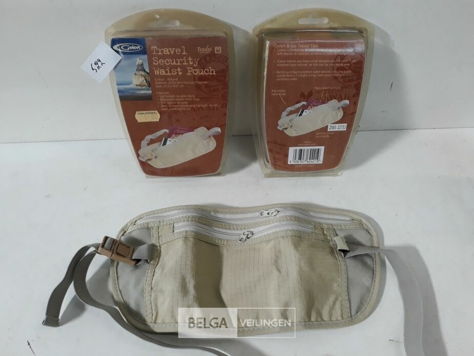 3 x Heuptas met 2 vakken met rits 13x27 cm – foto 2 – kavel bij Belga Veilingen, Oudsbergen