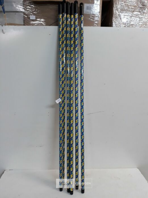 6 x Borstelsteel 120 cm geplastificeerd – foto 2 – kavel bij Belga Veilingen, Oudsbergen