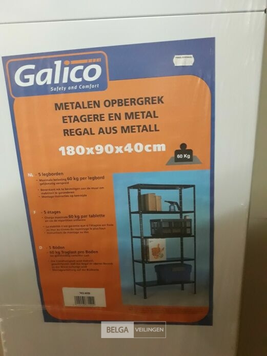 1 x Stapelrek metaal 180x90x40 cm met 5 leggers – foto 3 – kavel bij Belga Veilingen, Oudsbergen