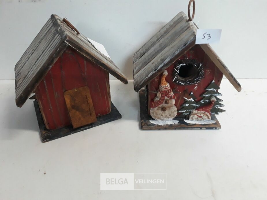 1 x Vogelhuisje hout kerstmotief – foto 2 – kavel bij Belga Veilingen, Oudsbergen