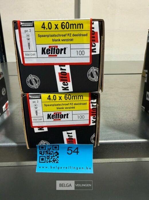Kelfort spaanplaatschroef 4x60 PZ-2 - deeldraad 2x 100st – foto 3 – kavel bij Belga Veilingen, Bree